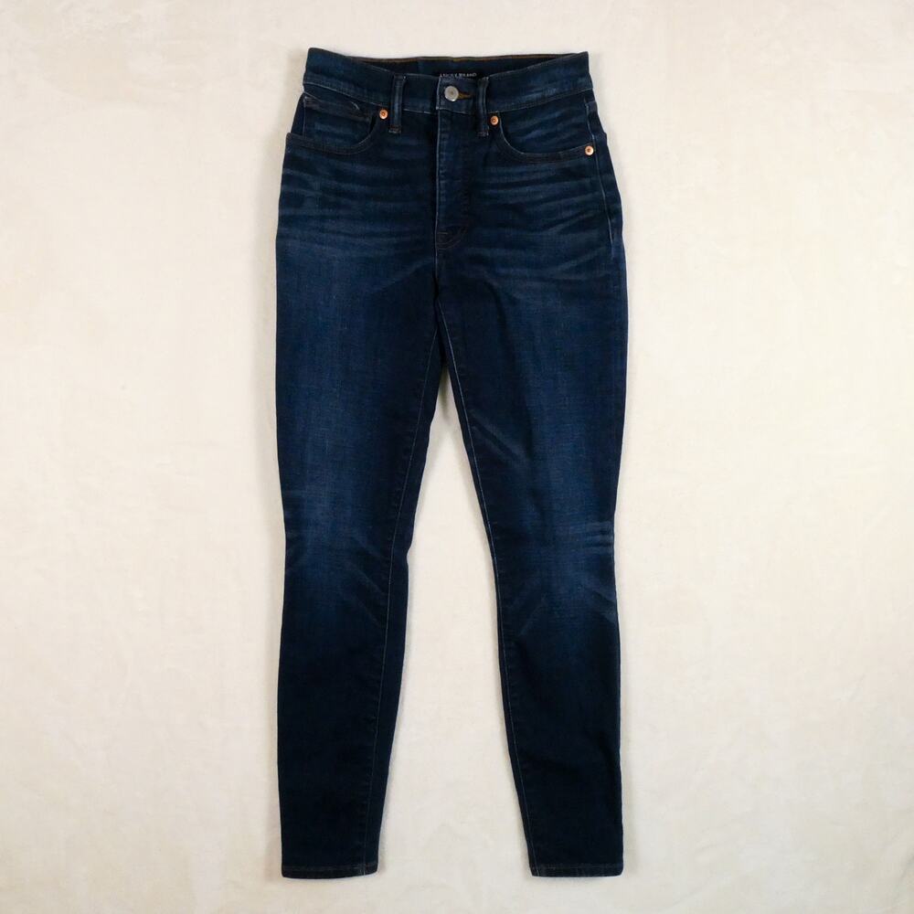 Lucky Brand Bridgette High Rise Skinny Jeans Size 27 Meduim Wash Denim Whiskered